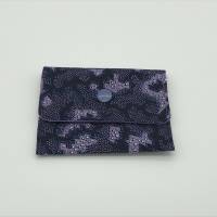 Einfacher Geldbeutel, Kartentasche, Tampontasche, marine-lila mit Druckknopf Bild 1