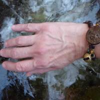 Wickel - Armband mit alten amerikanischen Perlen und Schelle Bild 6