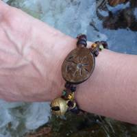 Wickel - Armband mit alten amerikanischen Perlen und Schelle Bild 7