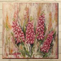 PERLHYAZINTHEN - wunderschönes Frühlingsblumenbild 40cm x 40cm mit Glitter Bild 1
