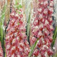 PERLHYAZINTHEN - wunderschönes Frühlingsblumenbild 40cm x 40cm mit Glitter Bild 3