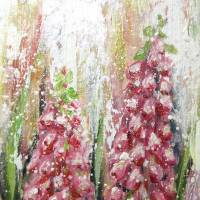 PERLHYAZINTHEN - wunderschönes Frühlingsblumenbild 40cm x 40cm mit Glitter Bild 4