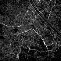 Stadtplan WIEN - Just a Black Map I Digitaldruck Stadtkarte citymap City Poster Kunstdruck Stadt Karte Bild 2