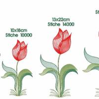 Stickdatei Tulpe einzelne Tulpe verschiedene Größen Bild 4