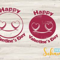 Happy Valentines day Smiley SVG DXF eps png jpg pdf Plotterdatei Liebe fröhliches Emoji Liebe digistamp lasercut Bild 1