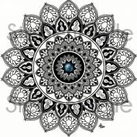 Kork Wickelarmband beige oder schwarz vegan mit Cabochon Edelstahl Anhänger Mandala Bild 3