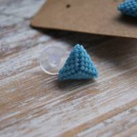 Kleine Dreiecke Ohrstecker -  Aquablau - Bild 5