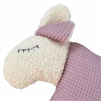 Kuscheltier Kissen "Schaf" aus Waffelpique, mit Namen personalisiert,  Geschenk zu Geburt, Taufe,  Geburtstag, Bild 6
