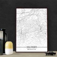 Stadtplan SOLINGEN - Just a Map I Digitaldruck Stadtkarte citymap City Poster Kunstdruck Stadt Karte Bild 1