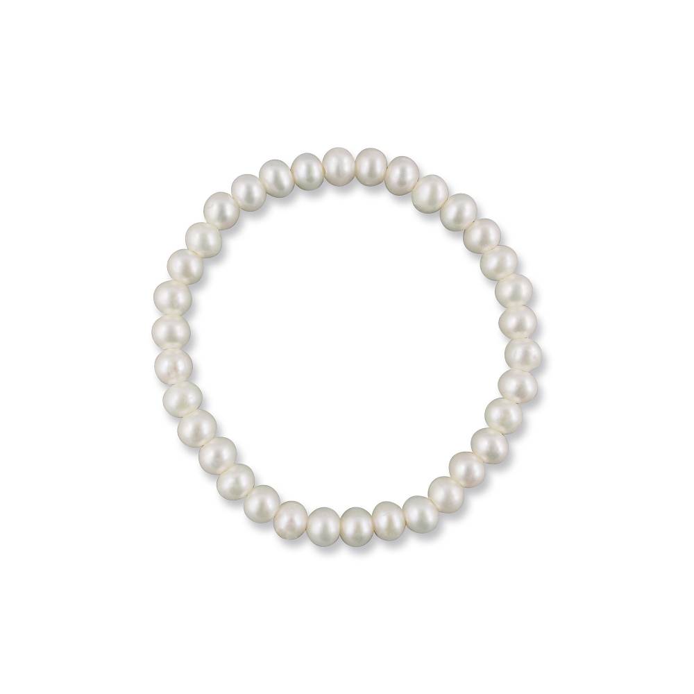 2 pcs 10-11mm weiß & schwarz Süßwasser Perle Silikon Armband Perle Armband 