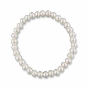Perlenarmband echte Perlen, Süßwasserperlen Armband edel, Elastisches Armband Gummizug, Stretcharmband, Braut Schmuck Bild 1