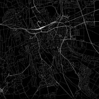 Stadtplan HILDESHEIM - Just a Black Map I Digitaldruck Stadtkarte citymap City Poster Kunstdruck Stadt Karte Bild 2