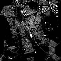 Stadtplan HILDESHEIM - Just a Black Map I Digitaldruck Stadtkarte citymap City Poster Kunstdruck Stadt Karte Bild 3