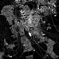 Stadtplan HILDESHEIM - Just a Black Map I Digitaldruck Stadtkarte citymap City Poster Kunstdruck Stadt Karte Bild 4
