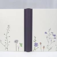 Notizbuch, Flora Fauna, aubergine, mit Illustrationen, DIN A5, handgefertigt Bild 3