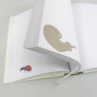 Notizbuch, Flora Fauna, aubergine, mit Illustrationen, DIN A5, handgefertigt Bild 6