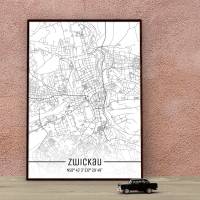 Stadtplan ZWICKAU - Just a Map I Digitaldruck Stadtkarte citymap City Poster Kunstdruck Stadt Karte Bild 1
