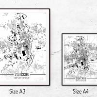 Stadtplan ZWICKAU - Just a Map I Digitaldruck Stadtkarte citymap City Poster Kunstdruck Stadt Karte Bild 5