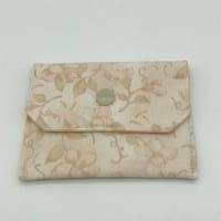 Einfacher Geldbeutel, Kartentasche, Tampontasche, rosa-apricot-beige mit Druckknopf Bild 1
