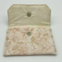 Einfacher Geldbeutel, Kartentasche, Tampontasche, rosa-apricot-beige mit Druckknopf Bild 2