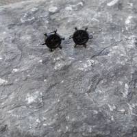 Steuerrad  schwarz    Ohrstecker Ohrringe Bild 1