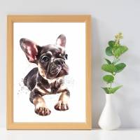 Hunde Portrait | Digital Print im Aquarell Stil | Benutzer definiertes Bild Deines Hundes | Tierportrait nach Foto | Ges Bild 4