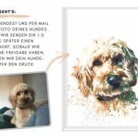 Hunde Portrait | Digital Print im Aquarell Stil | Benutzer definiertes Bild Deines Hundes | Tierportrait nach Foto | Ges Bild 6