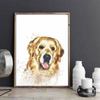 Hunde Portrait | Digital Print im Aquarell Stil | Benutzer definiertes Bild Deines Hundes | Tierportrait nach Foto | Ges Bild 8
