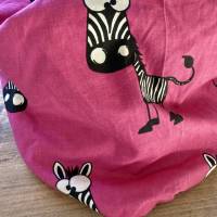 Rundschal - Zebra - pink - Fleece in schwarz Bild 2