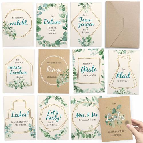 Meilensteinkarten: Verlobung bis Hochzeit