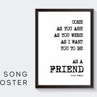 Songtext Design Poster | Kurt Cobain | Nirvana | Digital Print | Typo Bild | Geschenk Musik Fan | Valentinstag | Freund Bild 1