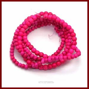 1 Strang Türkis-Perlen, rund, pink 3mm (100 Perlen) oder 4mm (75 Perlen) Bild 1