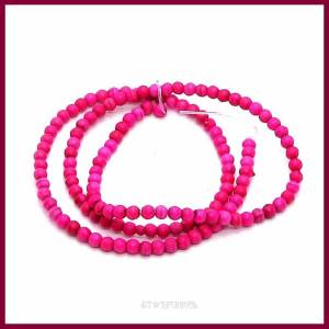1 Strang Türkis-Perlen, rund, pink 3mm (100 Perlen) oder 4mm (75 Perlen) Bild 2