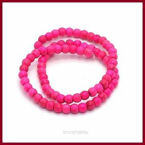1 Strang Türkis-Perlen, rund, pink 3mm (100 Perlen) oder 4mm (75 Perlen) Bild 3