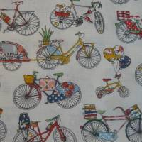 12,60 EUR/m Stoff Baumwolle Fahrrad, Bicycle, Fahrräder / bunt auf weiß Bild 2
