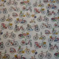 12,60 EUR/m Stoff Baumwolle Fahrrad, Bicycle, Fahrräder / bunt auf weiß Bild 3