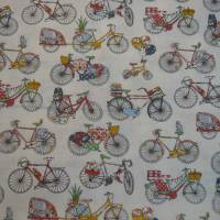 12,60 EUR/m Stoff Baumwolle Fahrrad, Bicycle, Fahrräder / bunt auf weiß Bild 4
