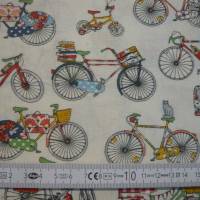 12,60 EUR/m Stoff Baumwolle Fahrrad, Bicycle, Fahrräder / bunt auf weiß Bild 7