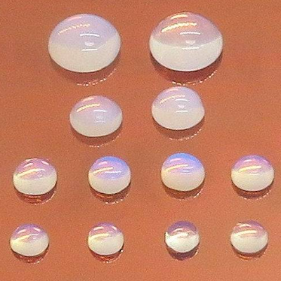 16 Opalith Cabochons rund Größenmix 5/6/8/11mm