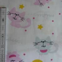 9,70 EUR/m Stoff Baumwolle süße Katzen auf weiß Bild 6