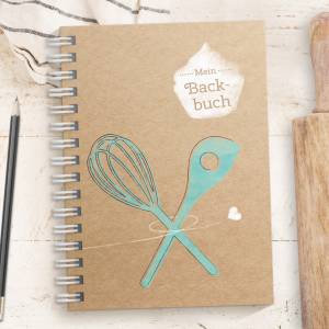 DIY Backbuch für 33 Backrezepte - TÜRKIS, DIN A5 Bild 1