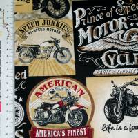19,00 EUR/m Meterware Timeless Treasures Motorcycle Motorräder US-Designerstoff Kissen Decken Taschen Deko Bild 2