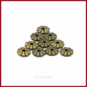 10 Metallperlen  antik bronzefarben 8mm Spacer Scheiben Rondelle Blume Zwischenperlen Bild 1