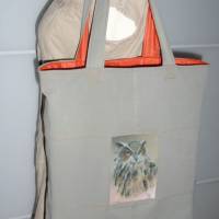 Umhängetasche, Aktentasche 'Uhu', nachhaltige Upcycling-Tasche, Unikat hessmade Bild 6