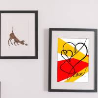 Modernes Lineart Poster abstrakte Herzen für Verliebte als Download-Datei | minimalistische Linienzeichnung Bild 2