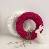 Pinker Kranz | gestrickt | Upcycling Wolle | Oster Deko | Frühling | Kranz | 30cm Durchmesser | Boho Style | nachhaltig Bild 8