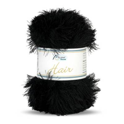  Rellana Hair Fransengarn 50 g schwarz