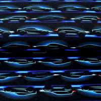 French Terry Stoffe-Auto-Silouette Nacht AutosFlitzer Rennautos Nacht Limited Edition, türkis blau schwarz Männerstoffe Bild 1