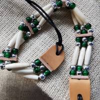 Choker, (Kropfband) Wickelglas-Perlen in grün(CH 29) Bild 2