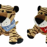 Kuscheltier Tiger braun 16cm mit Namen am Halstuch - Personalisierte Schmusetiere für Jungen und Mädchen Bild 1